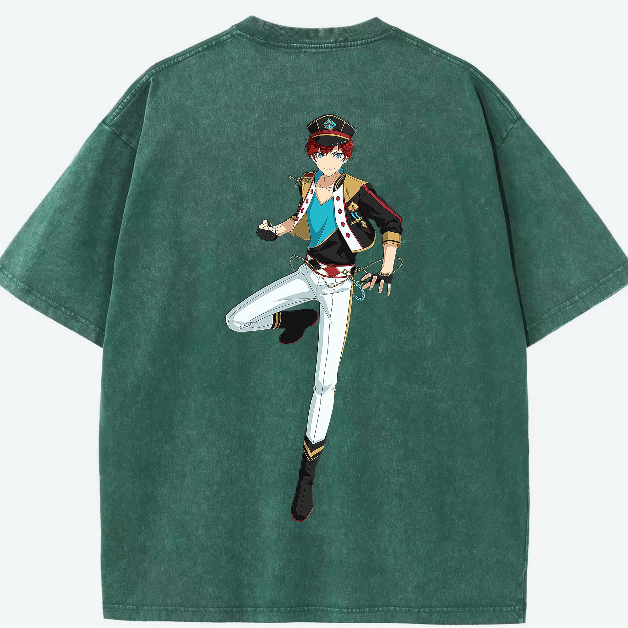 （画像用） あんさんぶるスターズ! Ensemble Stars 綿100% ヴィンテージ風 半袖Tシャツ（背面プリント）